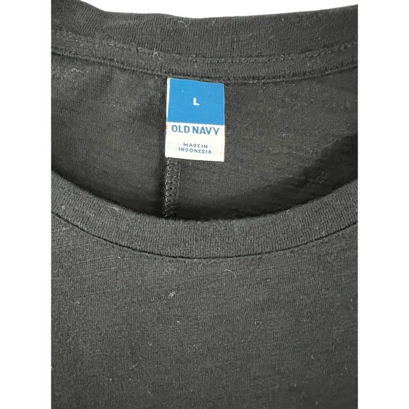 Women's Old Navy Black Dress Size Large Soft drawstring waist Crew Neck NEW NWT - Picture 4 of 5